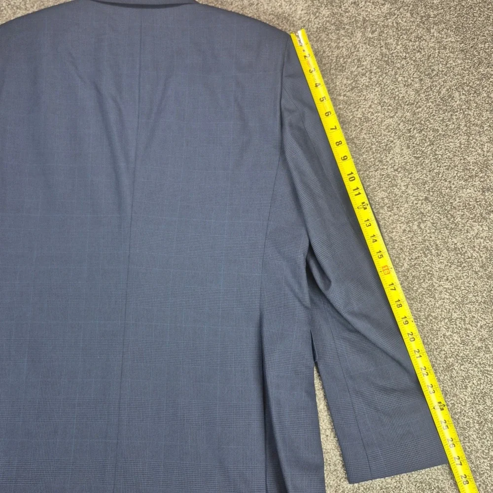 NWT Banana Republic Suit Mens 46L Blue Glen Plaid Prince of Wales Wool Blend